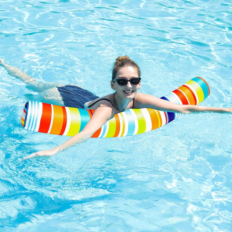 FindUWill Inflatable Swim Pool Noodles, 2 Pack Soft Fabric Covered Large Swim Noodles, Premium Buoyancy for Swimming Floating, Pool Floats Toys for Adults Pool Accessories - Image 5